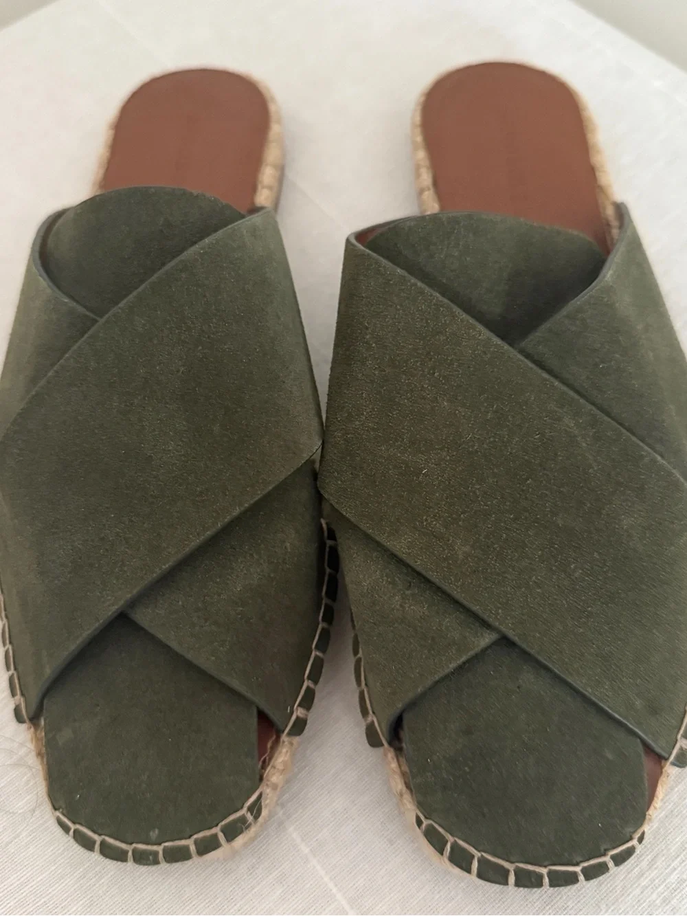 Aerosols Halley Espadrille Mule Slide Sandal Olive Green 8.5 NWOB